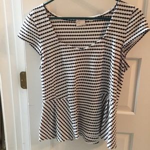 Black and white patterned peplum too